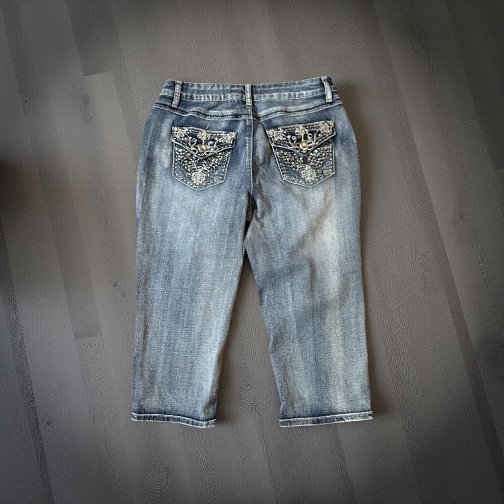 Cato est. 1946 Bedazzled Contemporary Skinny Stretch Embellished Denim Jeans 12